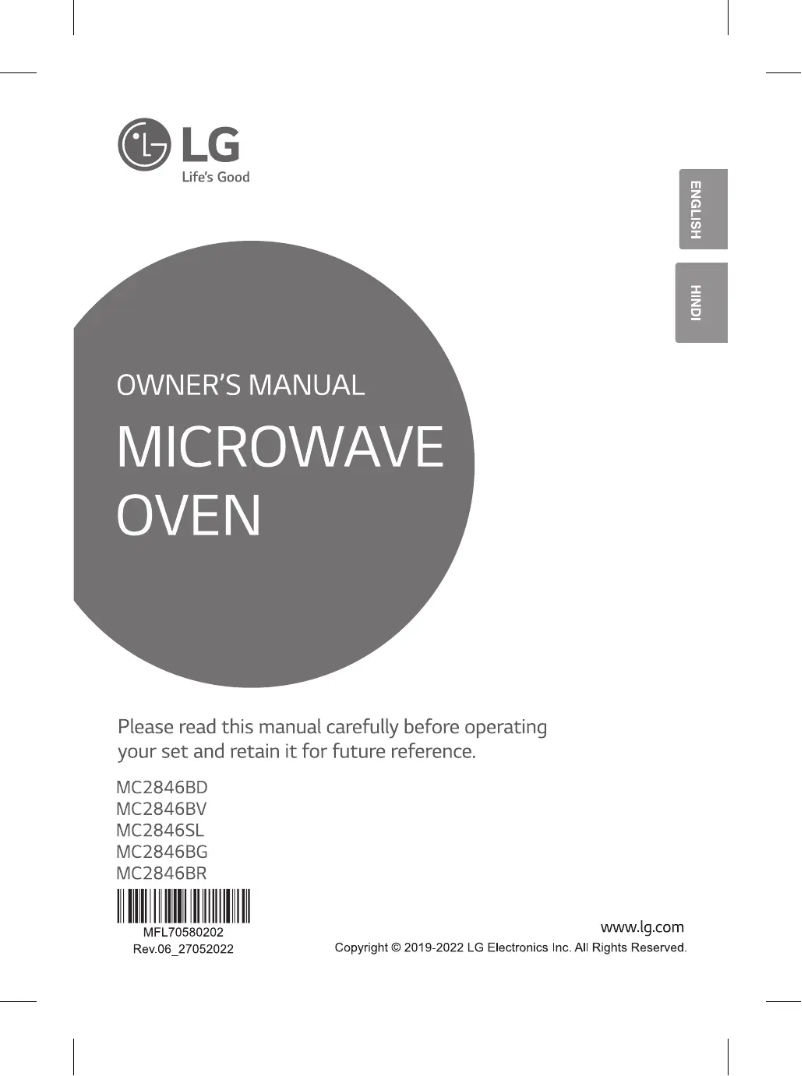 Page 1 de la notice Manuel utilisateur LG MC2846BG