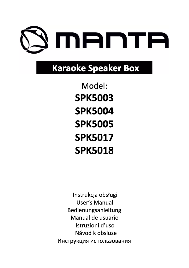 Page 1 de la notice Manuel utilisateur Manta SPK5003