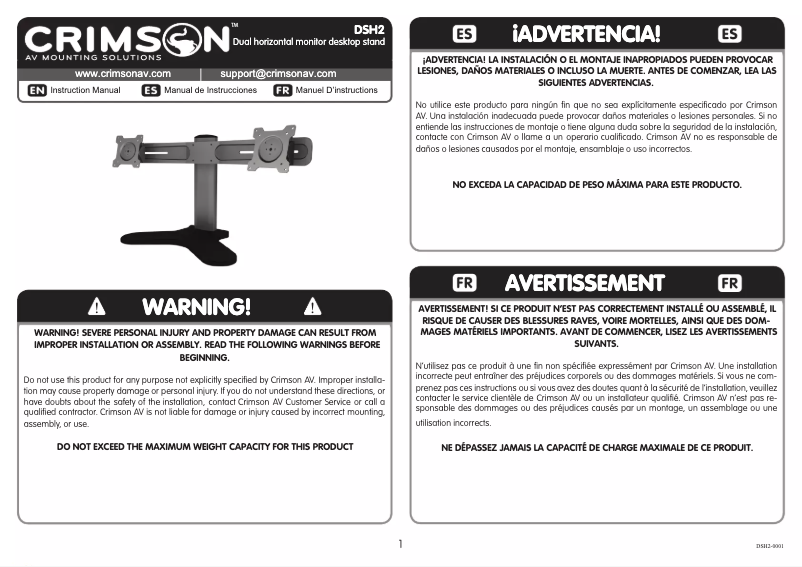 Page n°1 - Manuel utilisateur Crimson DSH2