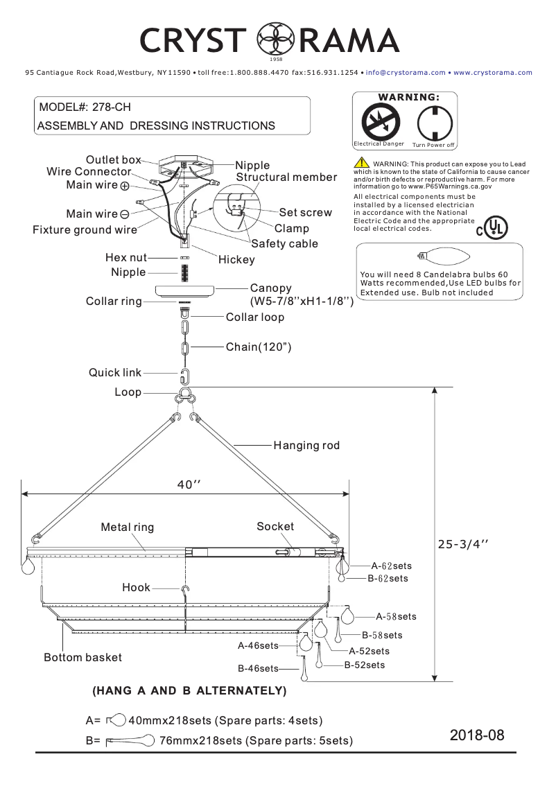 Página 1 del manual Manual de usuario Crystorama Calypso 278-CH
