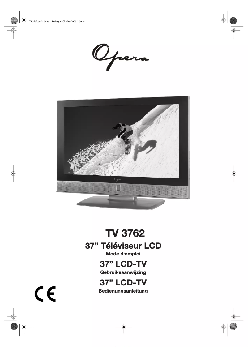 Page 1 de la notice Manuel utilisateur Opera LCD3762