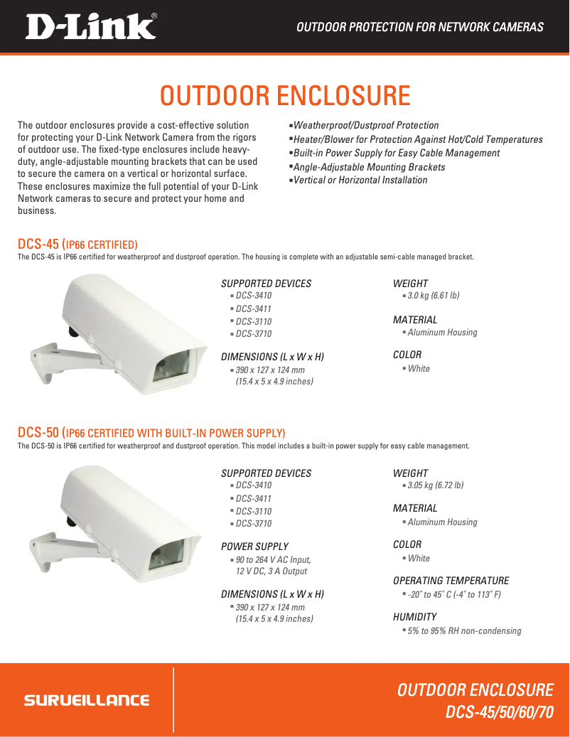 Page 1 de la notice Fiche technique D-Link DCS-60
