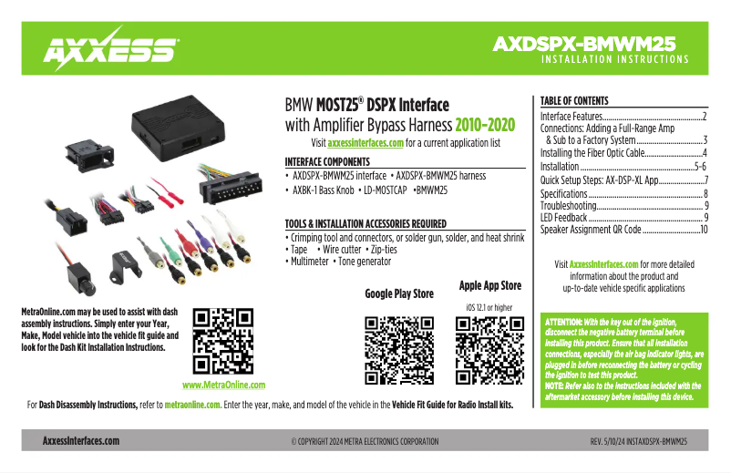 Página 1 del manual Manual de usuario AXESS AXDSPX-BMWM25