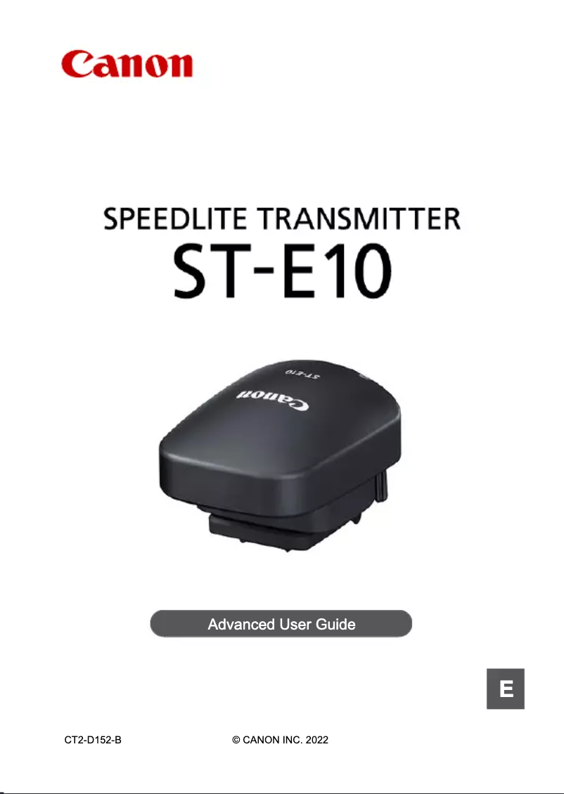 Page 1 de la notice Manuel utilisateur Canon ST-E10