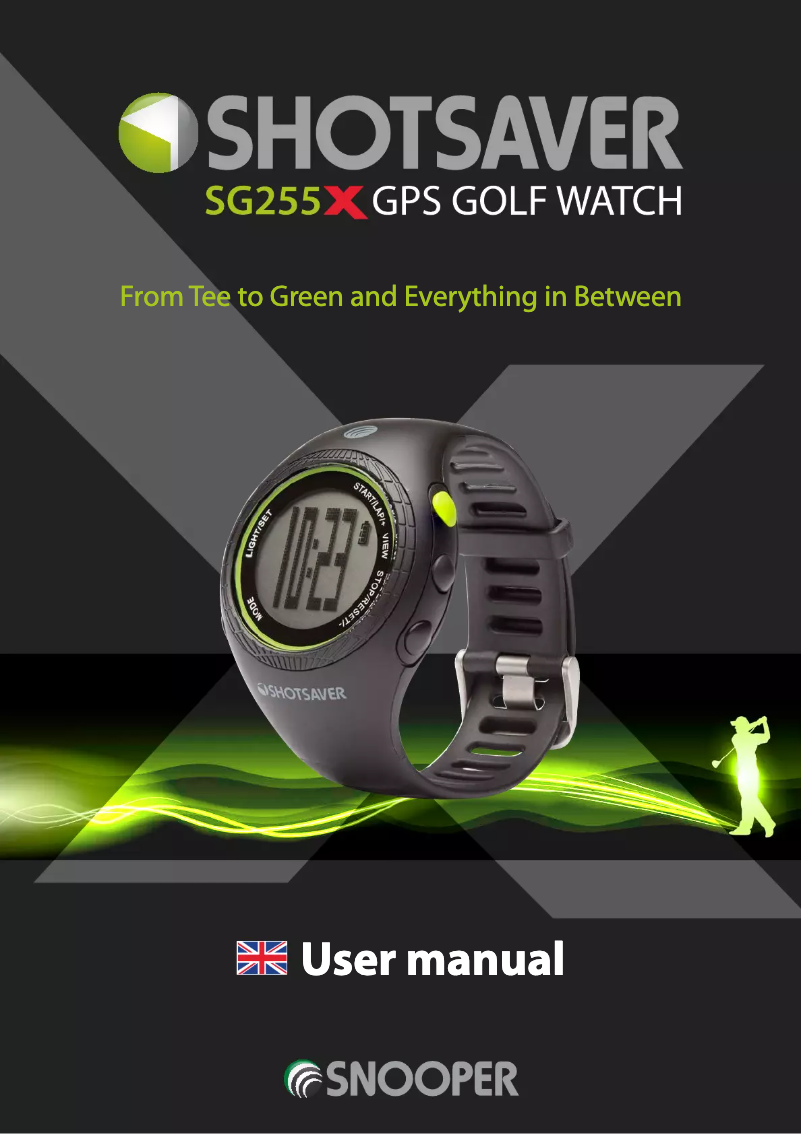Page 1 de la notice Manuel utilisateur Snooper SG255X GPS Golf Watch