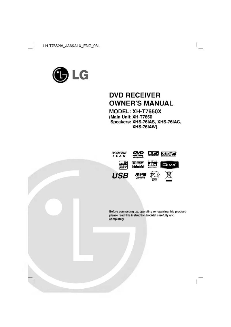 Page n°1 - Manuel utilisateur LG XH-T7650X