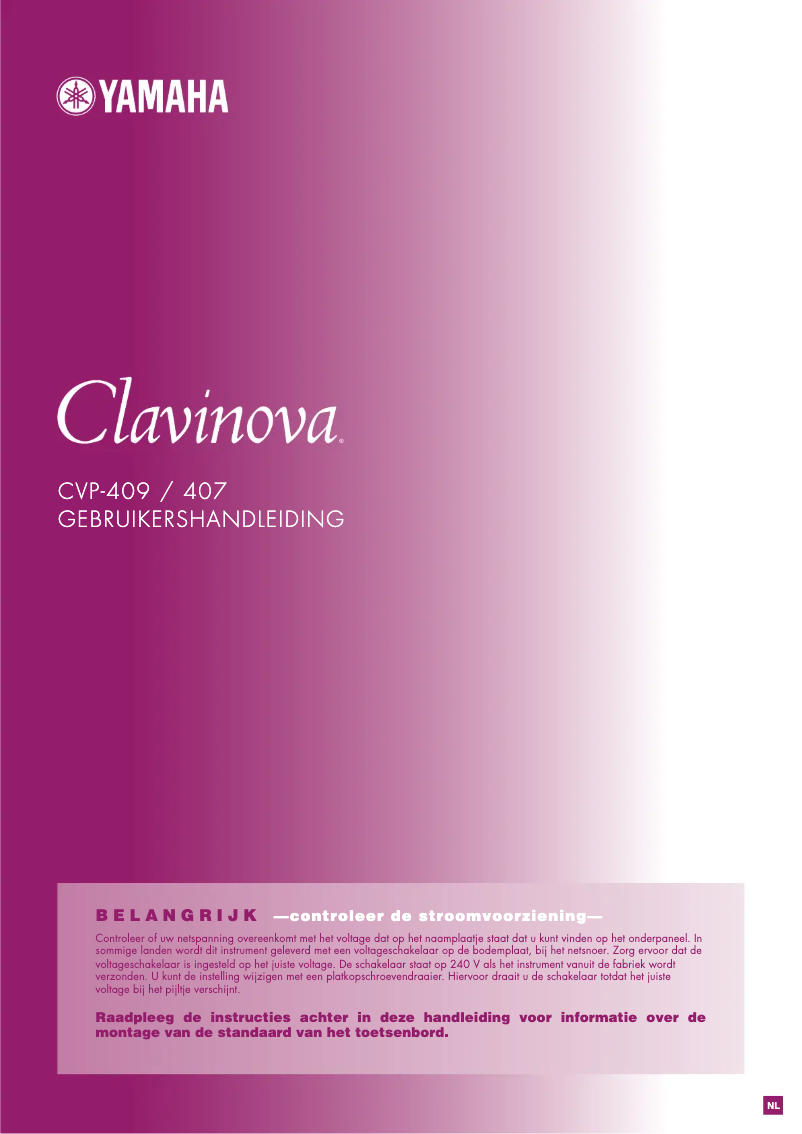 Página 1 del manual Manual de usuario Yamaha Clavinova CVP-409