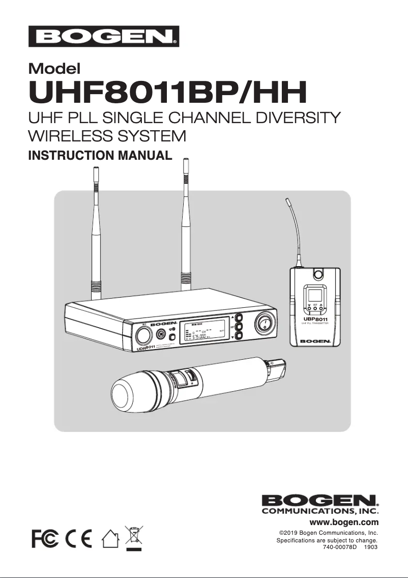 Image de la première page du manuel de l'appareil UHF8011BP
