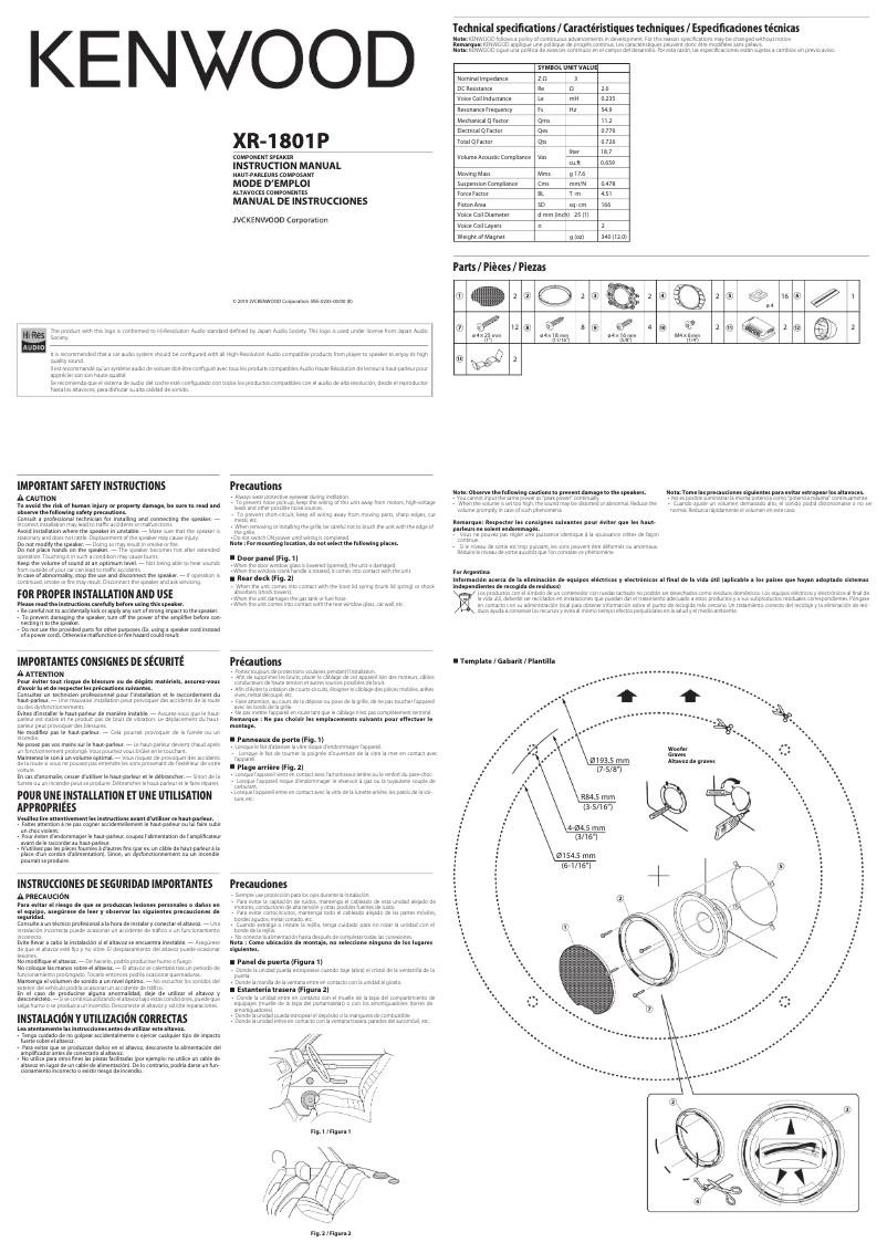 Image de la première page du manuel de l'appareil XR-1801P