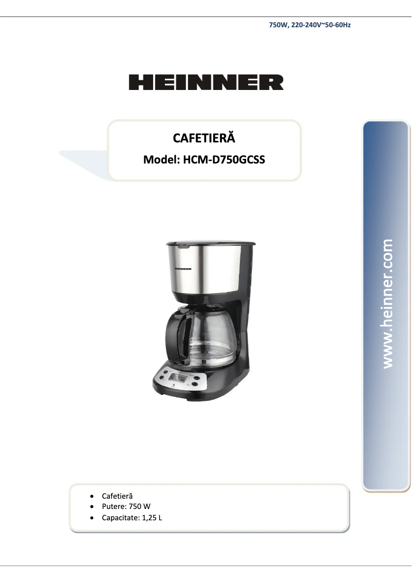 Page 1 de la notice Manuel utilisateur Heinner HCM-D750GCSS