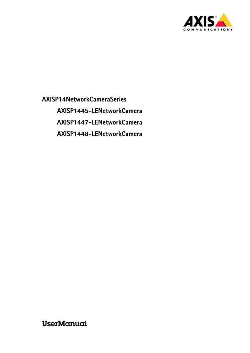 Page 1 de la notice Manuel utilisateur Axis P1448-LE