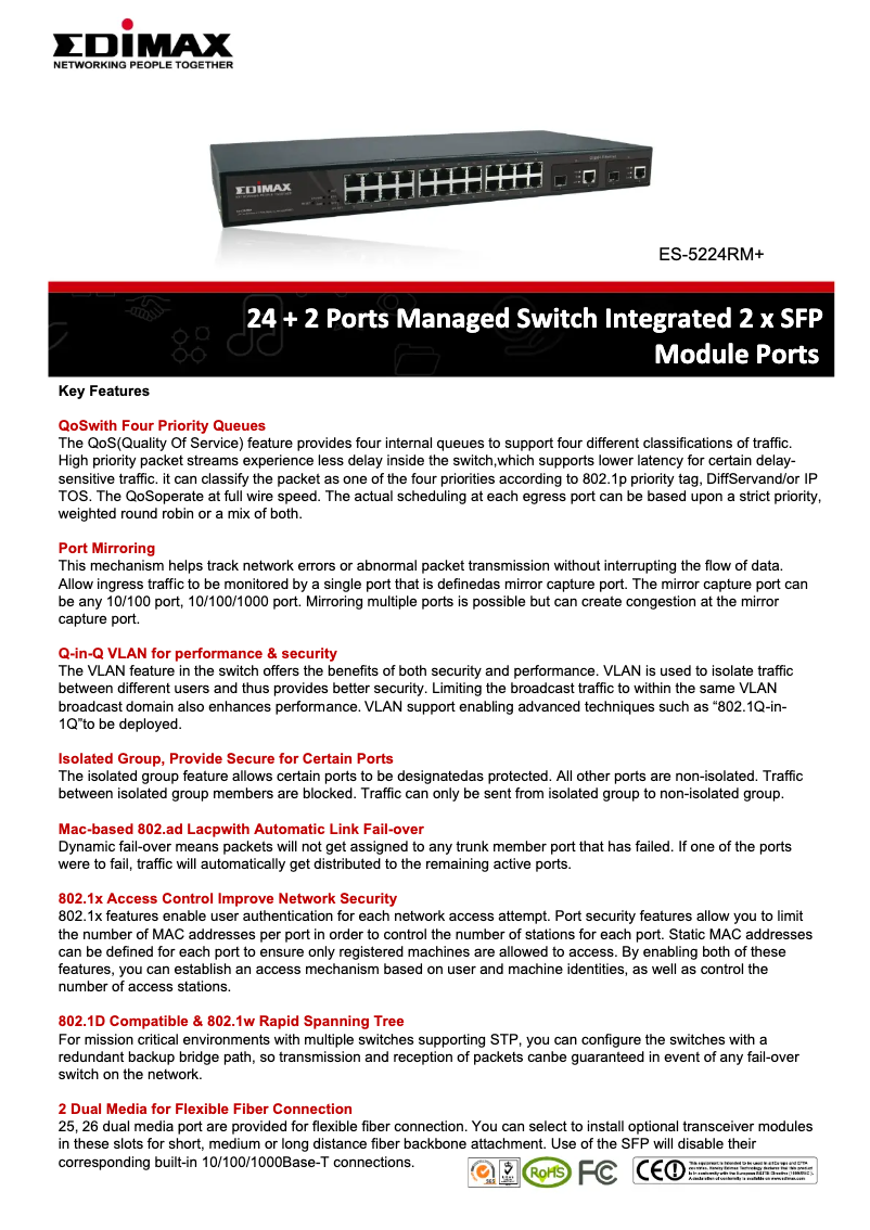 Image de la première page du manuel de l'appareil ES-5224RM+