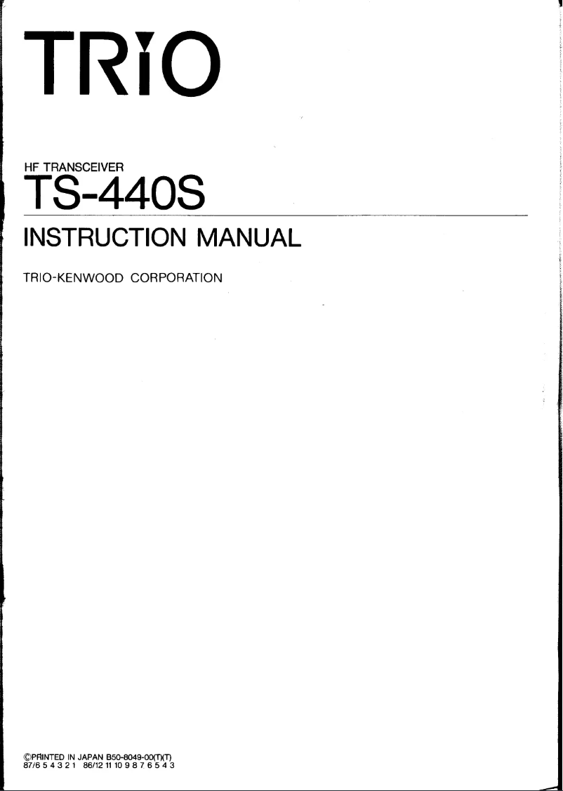 Image de la première page du manuel de l'appareil TS-440S