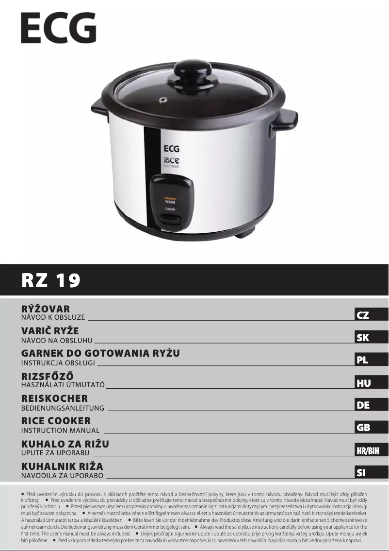 Page n°1 - Manuel utilisateur ECG RZ 19