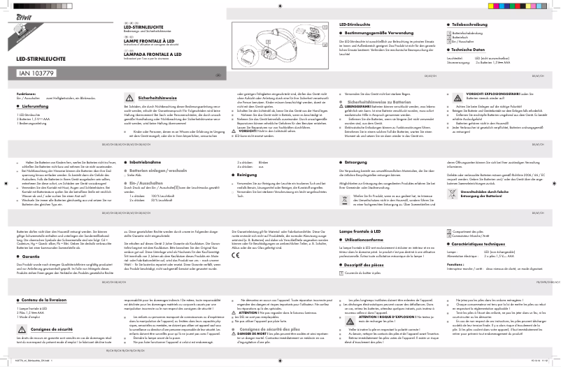 Page n°1 - Manuel utilisateur Crivit 103779-14