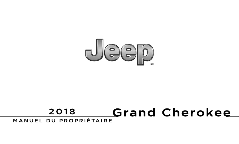 Image de la première page du manuel de l'appareil Grand Cherokee (2018)