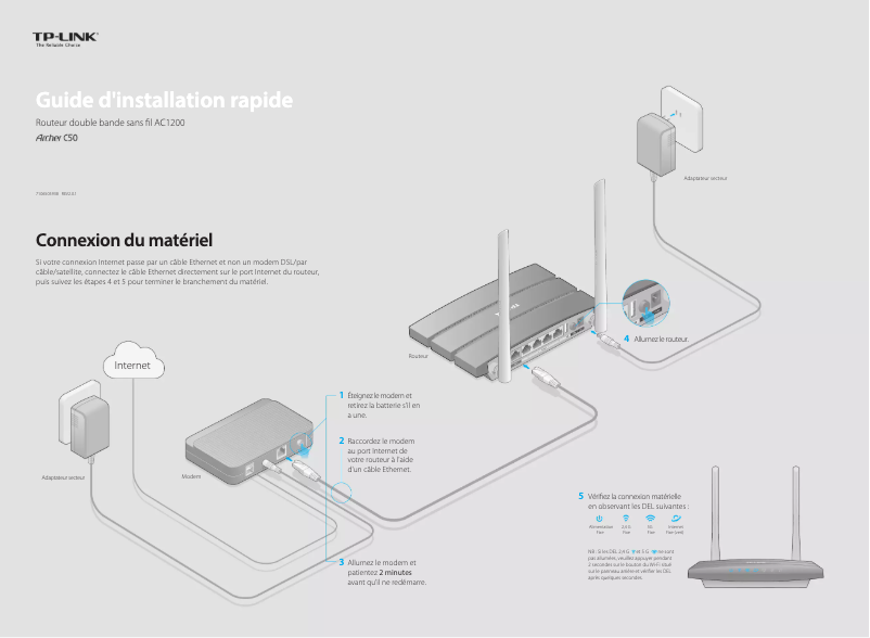 Image de la première page du manuel de l'appareil Archer C50