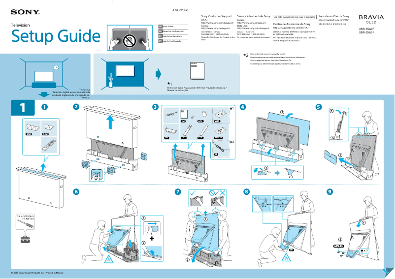Page n°1 - Guide d'installation Sony Bravia Oled XBR-65A9F