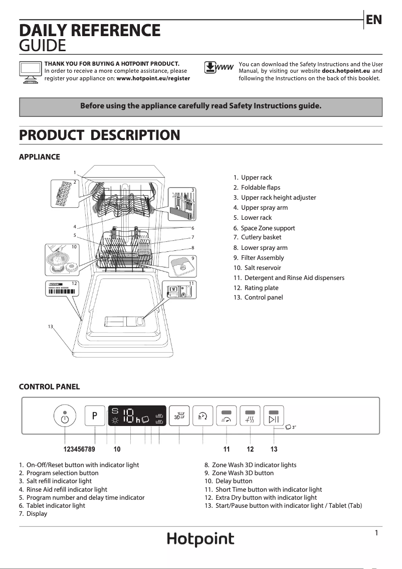 Image de la première page du manuel de l'appareil HSIO 3T223 WCE UK N