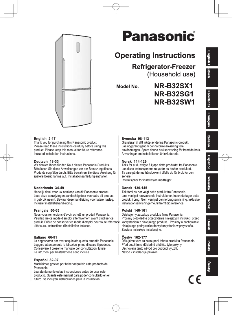 Page 1 de la notice Manuel utilisateur Panasonic NR-B32SG1
