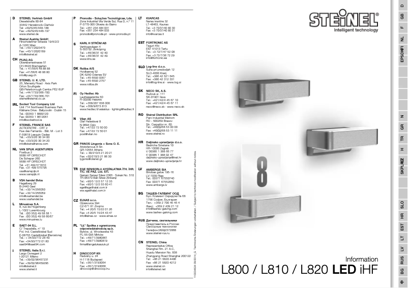 Image de la première page du manuel de l'appareil L 800 LED iHF