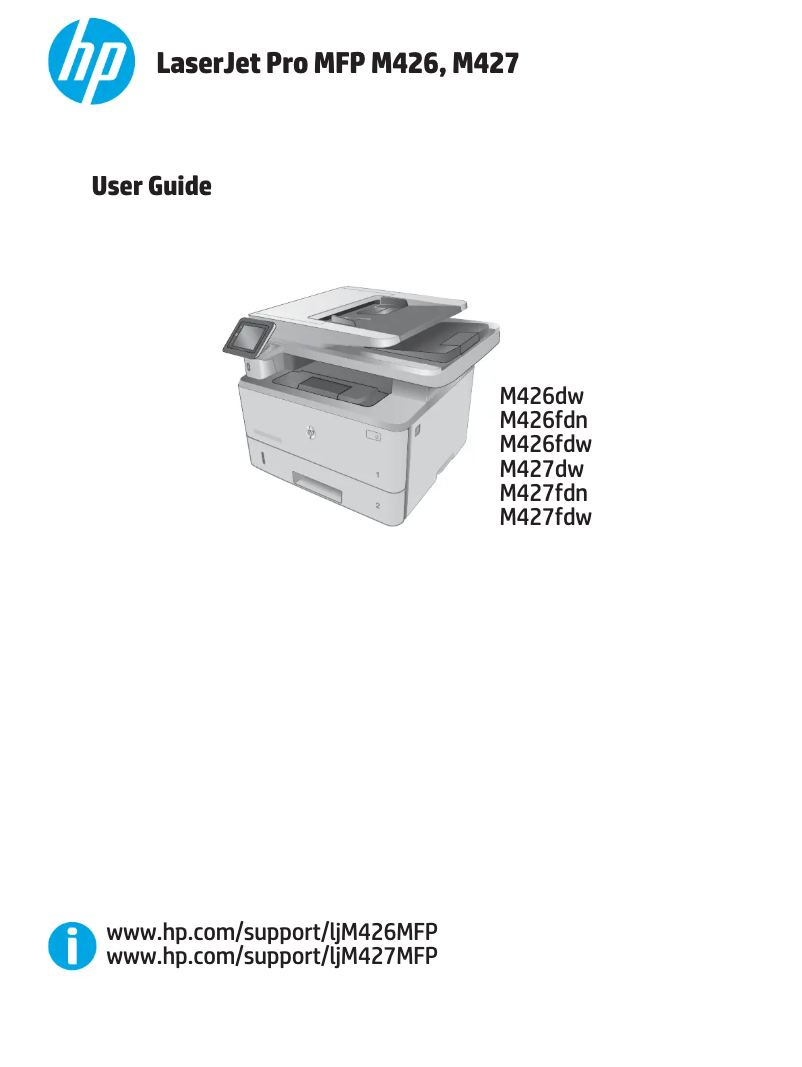 Page 1 de la notice Manuel utilisateur HP LaserJet Pro MFP M426dw