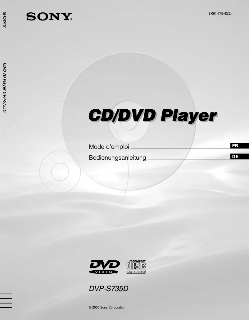 Page 1 de la notice Manuel utilisateur Sony DVP-S735D