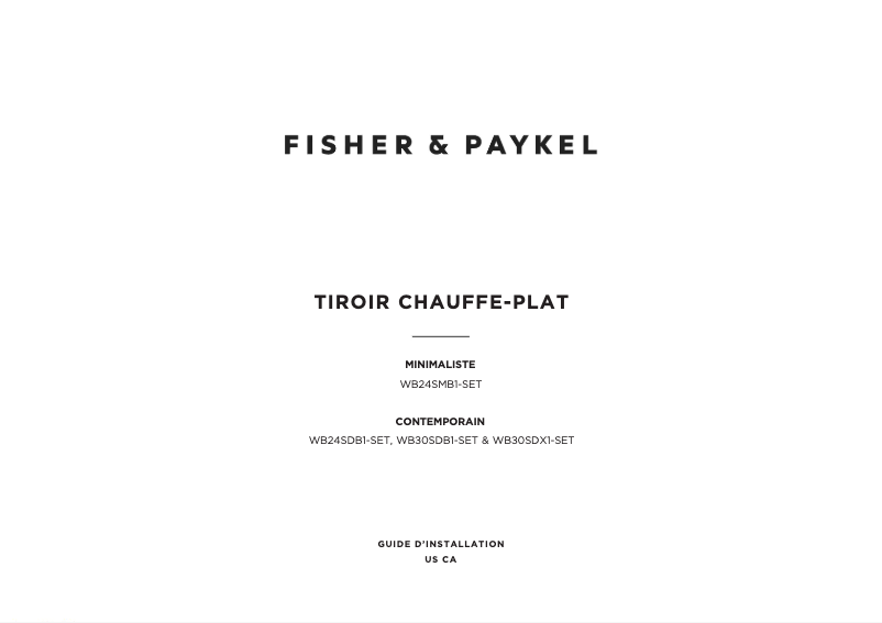 Page n°1 - Guide d'installation Fisher & Paykel WB24SDB1-SET