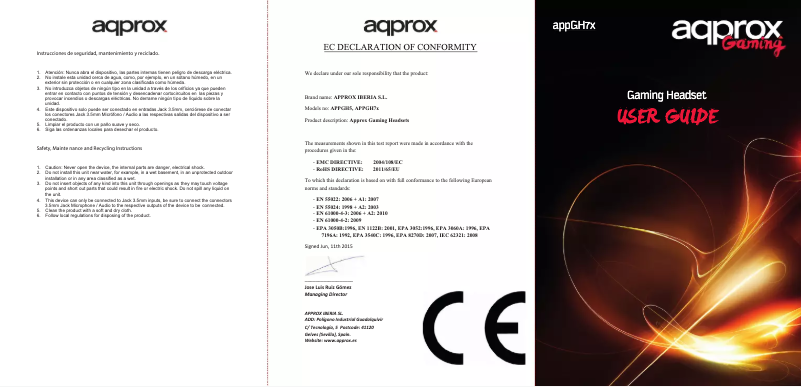 Image de la première page du manuel de l'appareil APPGH7G