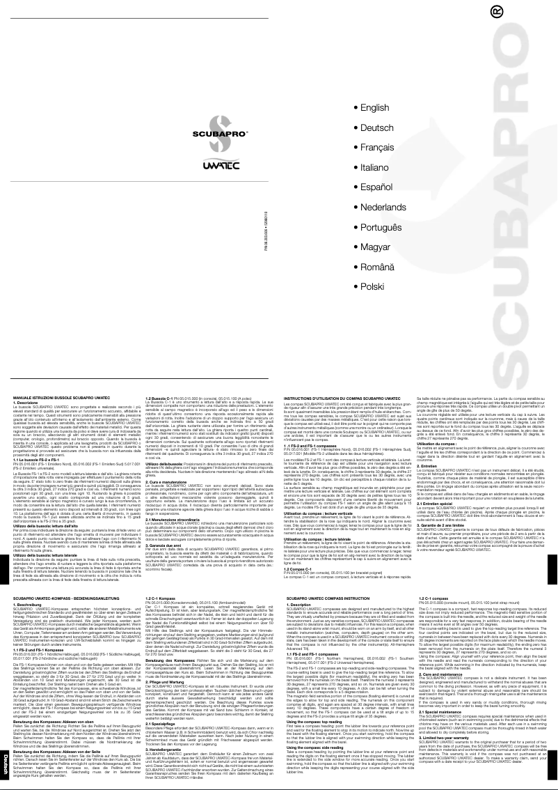 Page n°1 - Manuel utilisateur Uwatec FS-1