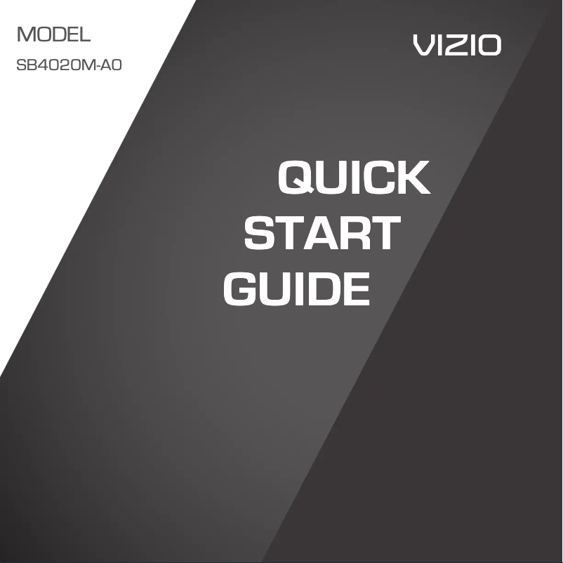 Page 1 de la notice Guide de démarrage rapide VIZIO SB4020M-A0
