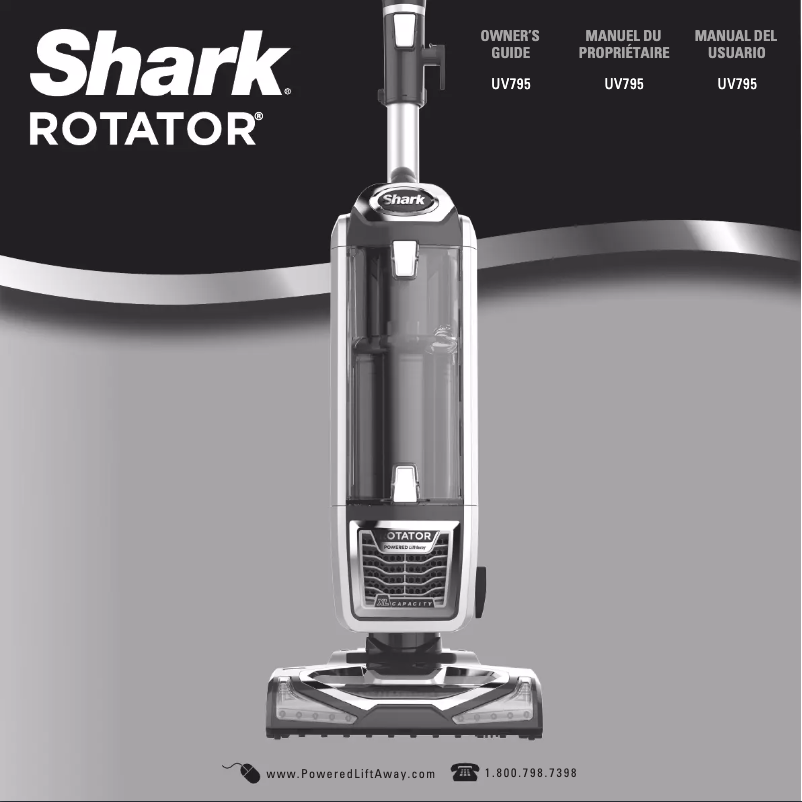 Page 1 de la notice Manuel utilisateur Shark Rotator UV795