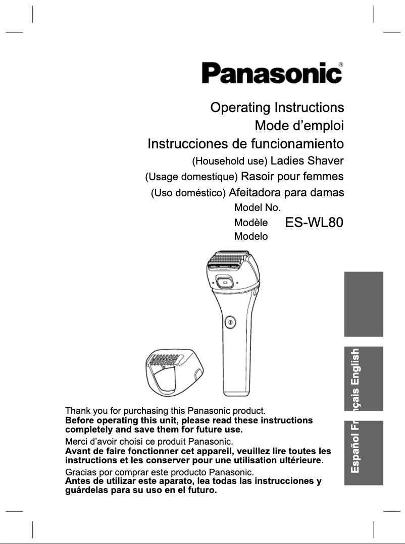 Page 1 de la notice Manuel utilisateur Panasonic ES-WL80