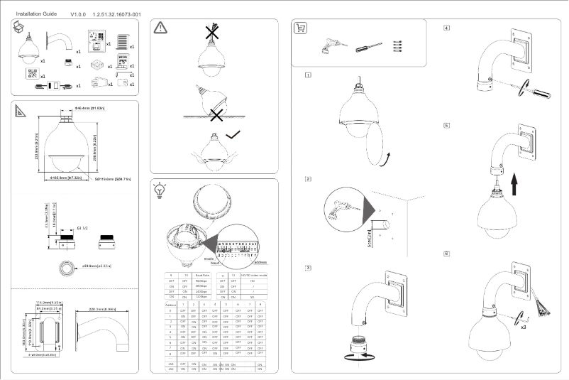 Page 1 de la notice Guide d'installation Dahua Technology SD40215-HC-LA