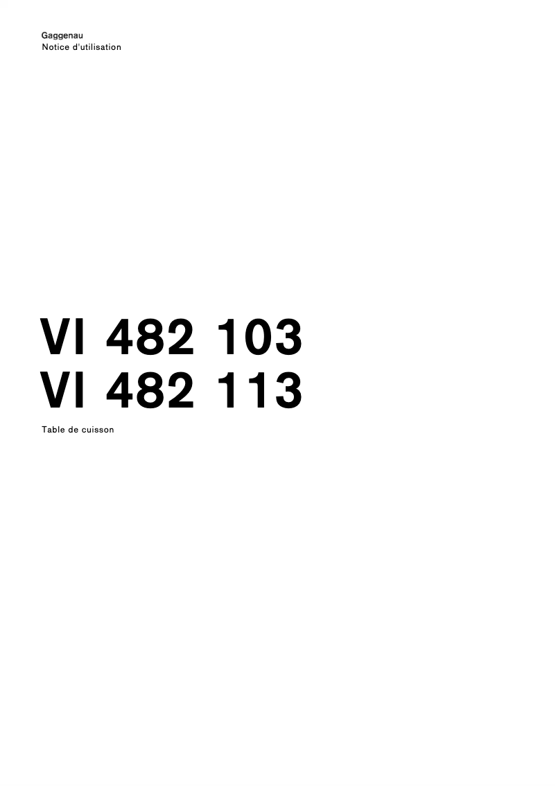 Image de la première page du manuel de l'appareil VI482103