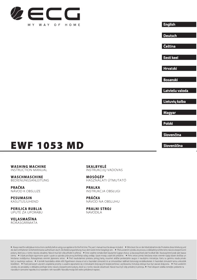 Page n°1 - Manuel utilisateur ECG EWF 1053 MD