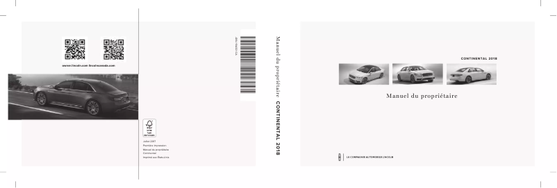 Image de la première page du manuel de l'appareil Continental (2018)