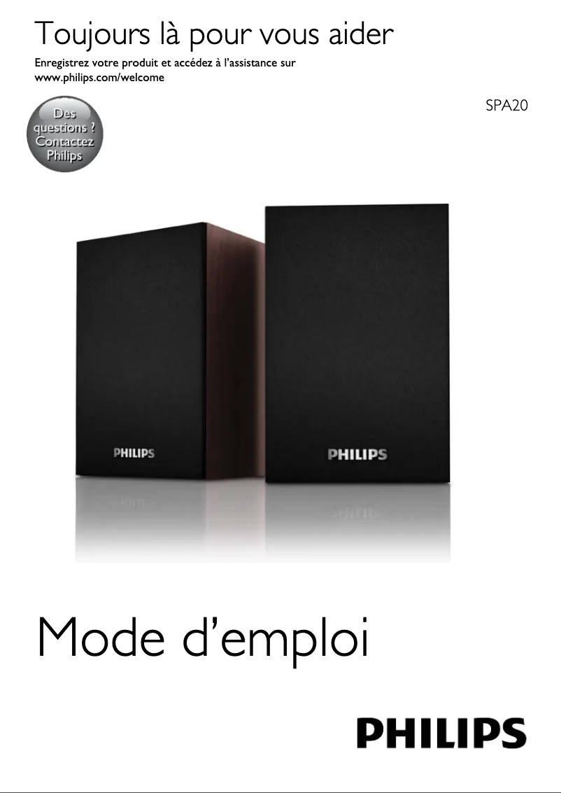 Page n°1 - Manuel utilisateur Philips SPA20