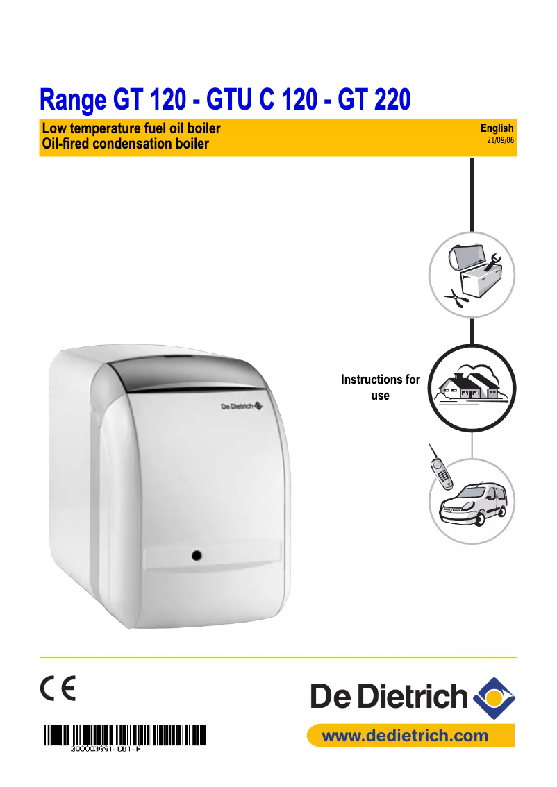 Page 1 de la notice Manuel utilisateur De Dietrich GT 120