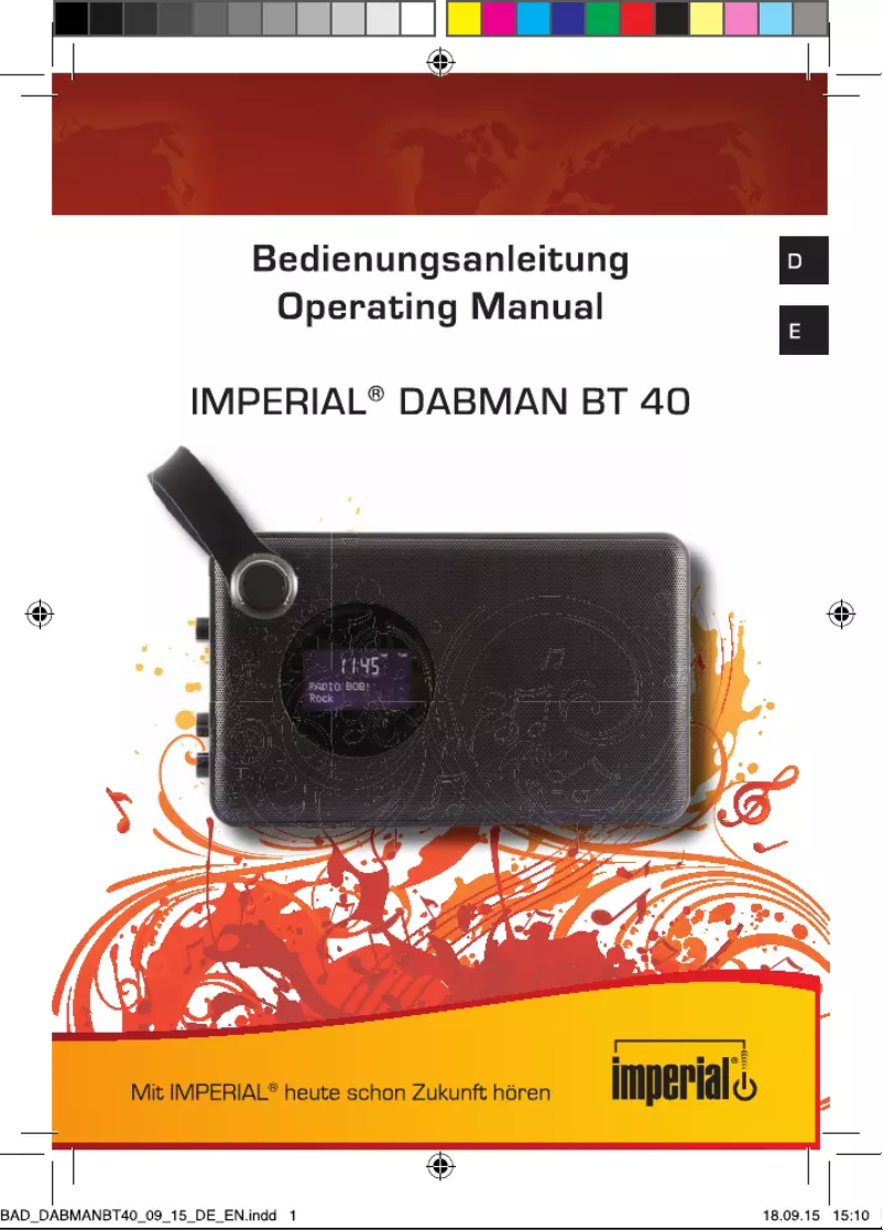 Page 1 de la notice Manuel utilisateur Imperial DABMAN BT 40