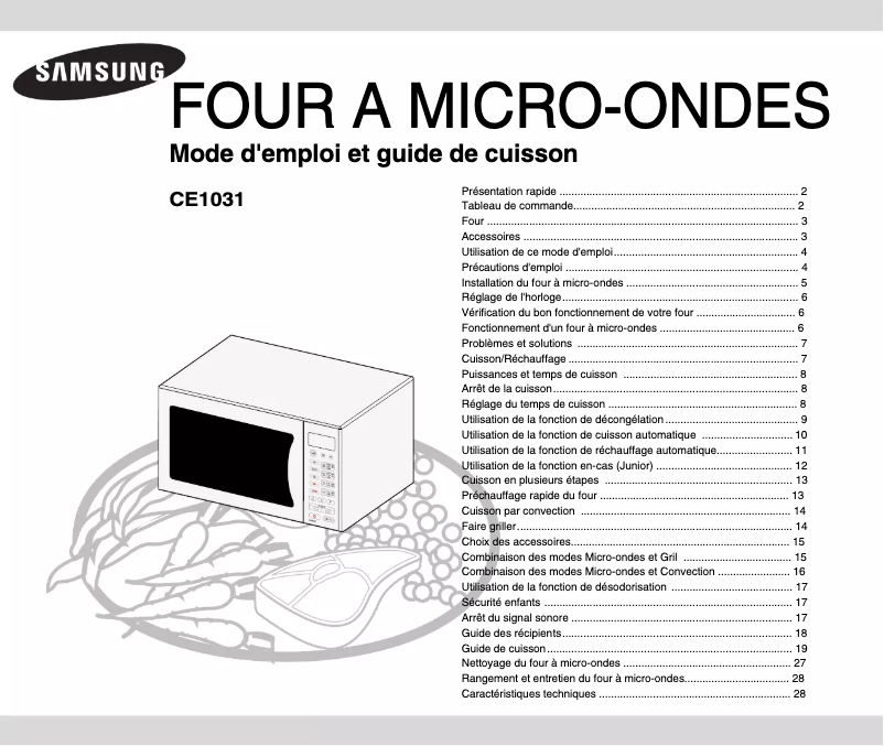 Página 1 del manual Manual de usuario Samsung CE1031