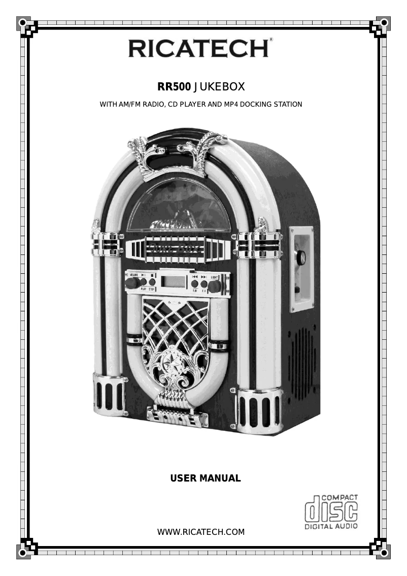 Page 1 de la notice Manuel utilisateur Ricatech Table Top RR500