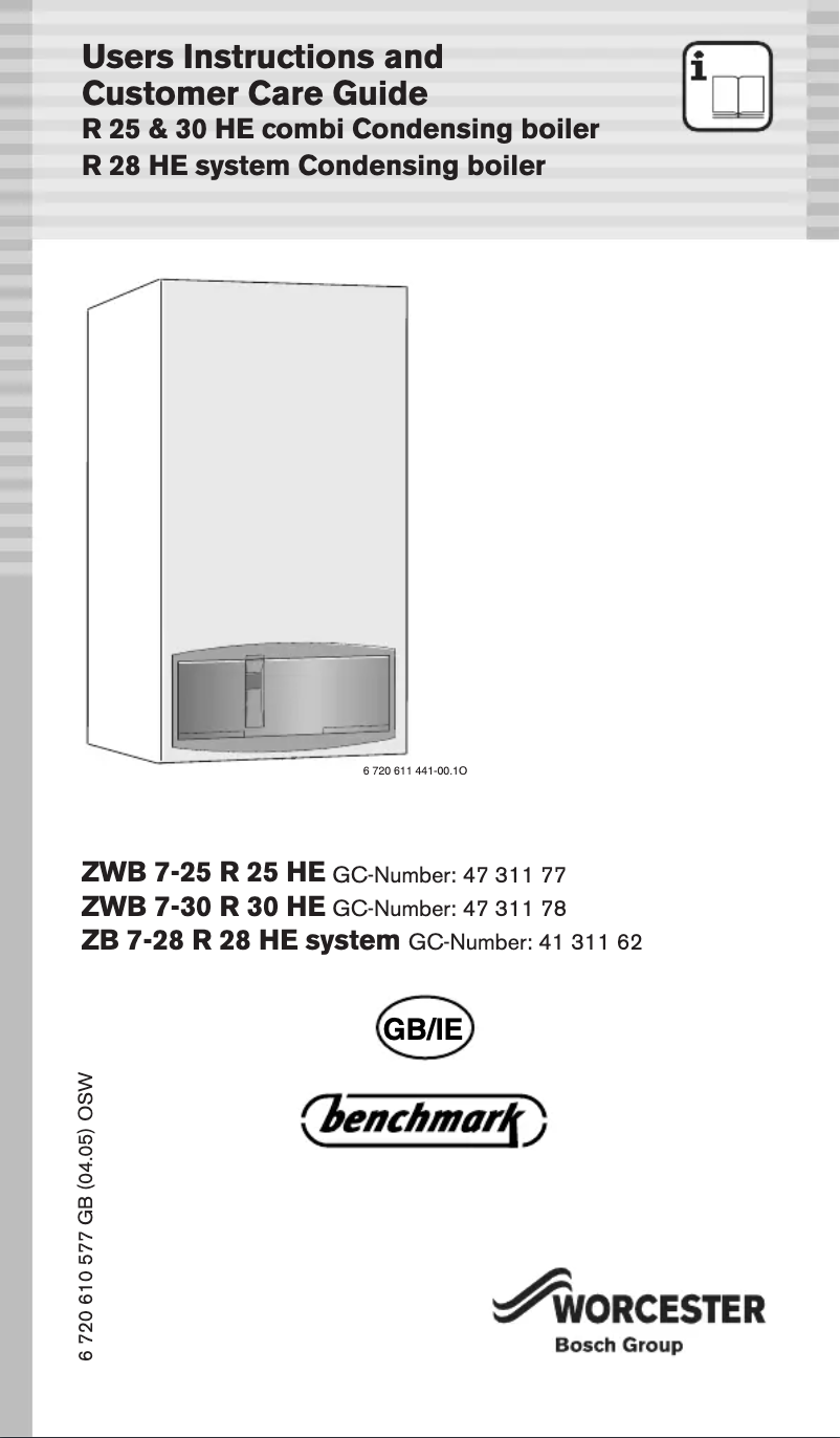 Image de la première page du manuel de l'appareil Greenstar ZWB 7-30 R 30 HE