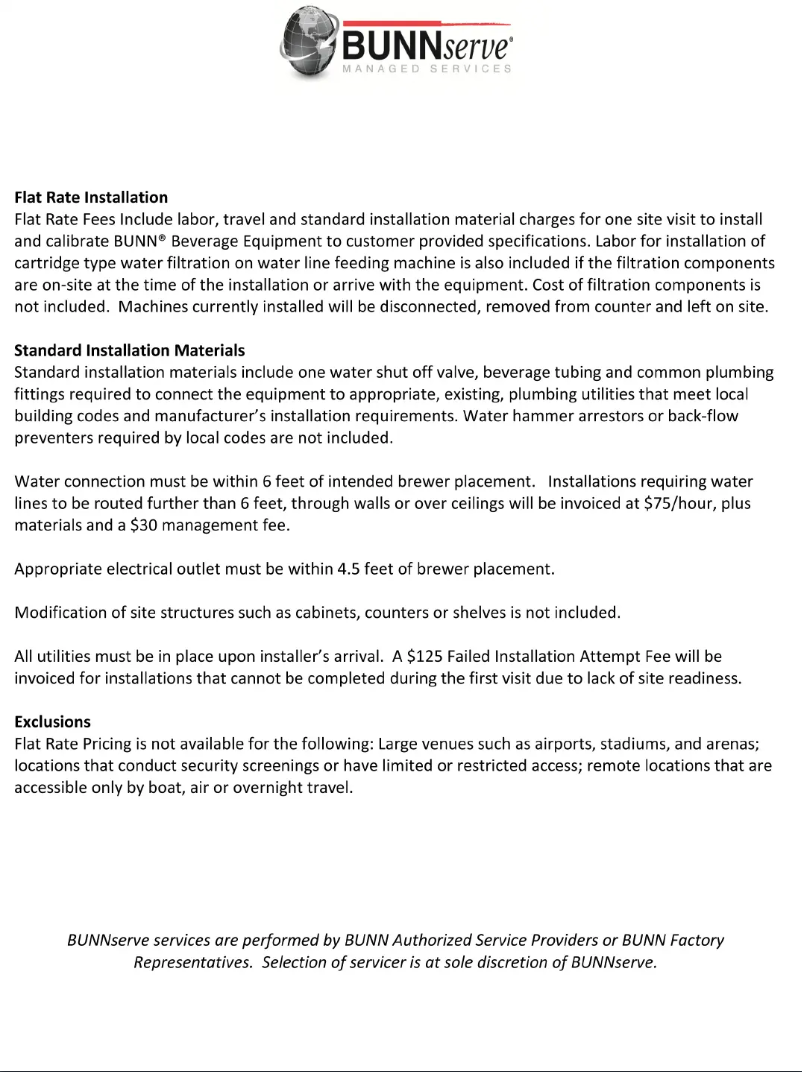 Page 1 de la notice Guide d'installation Bunn BrewWISE GPR DBC