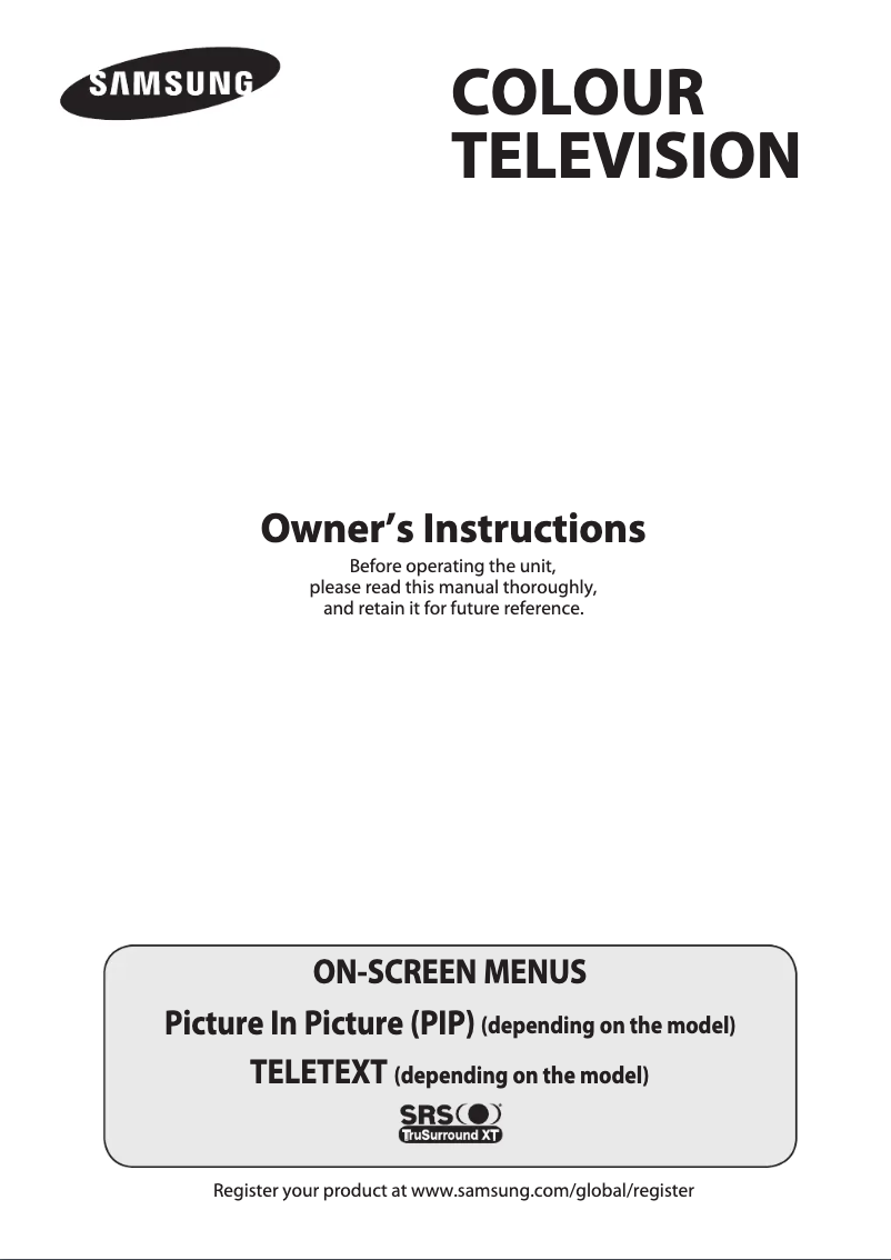 Page 1 de la notice Manuel utilisateur Samsung WS-32Z308T