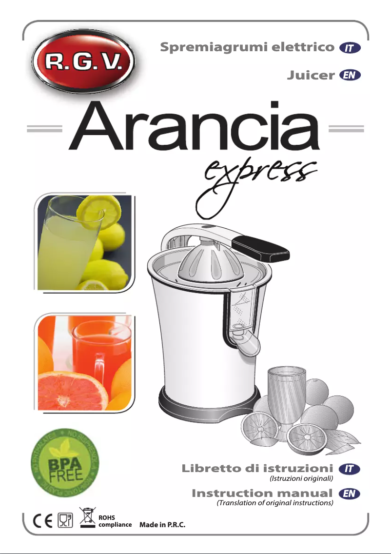 Page 1 de la notice Manuel utilisateur RGV Arancia Express/N
