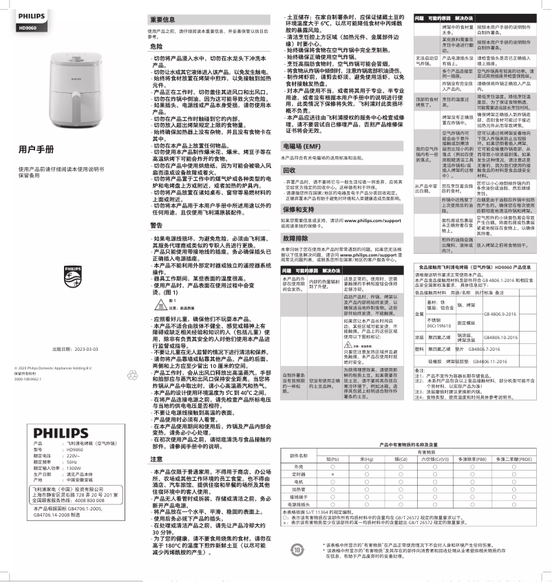 Page 1 of the manual User Manual Philips A1000