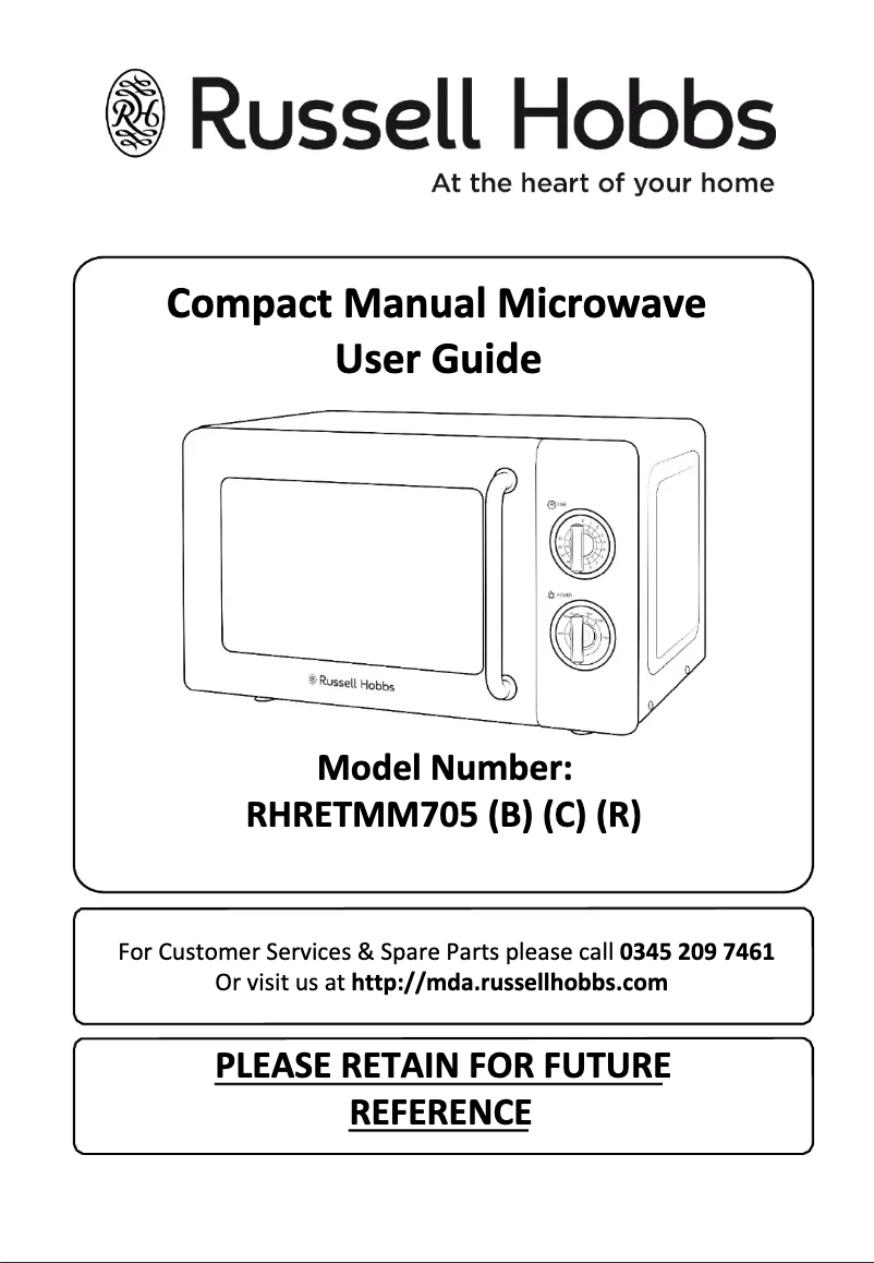 Page 1 de la notice Manuel utilisateur Russell Hobbs RHRETMM705R