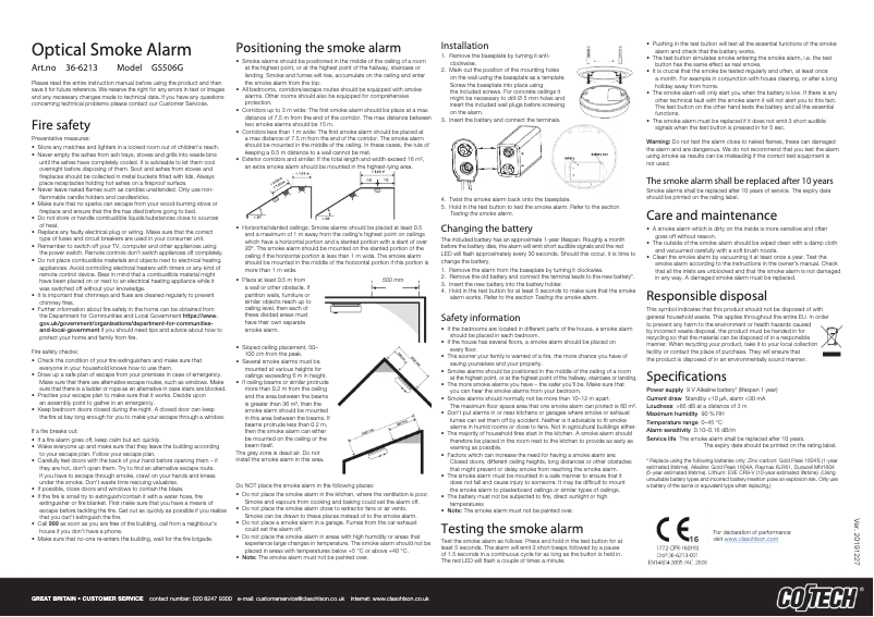 Page 1 de la notice Manuel utilisateur Cotech GS506G