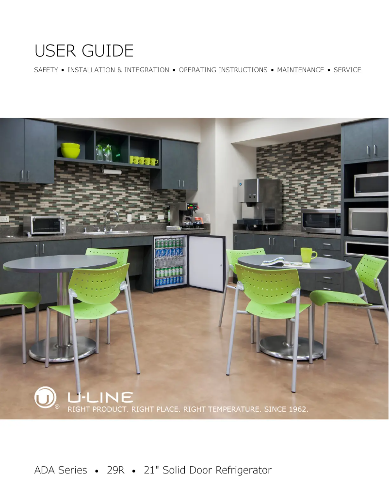 Page n°1 - Manuel utilisateur U-Line U-29RB-15A